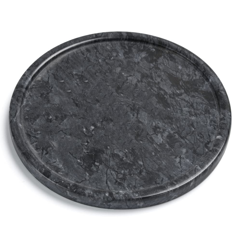 Amazon.com: Moreast Genuine Black Marble Round Tray, High End
